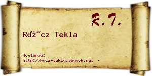 Rácz Tekla névjegykártya